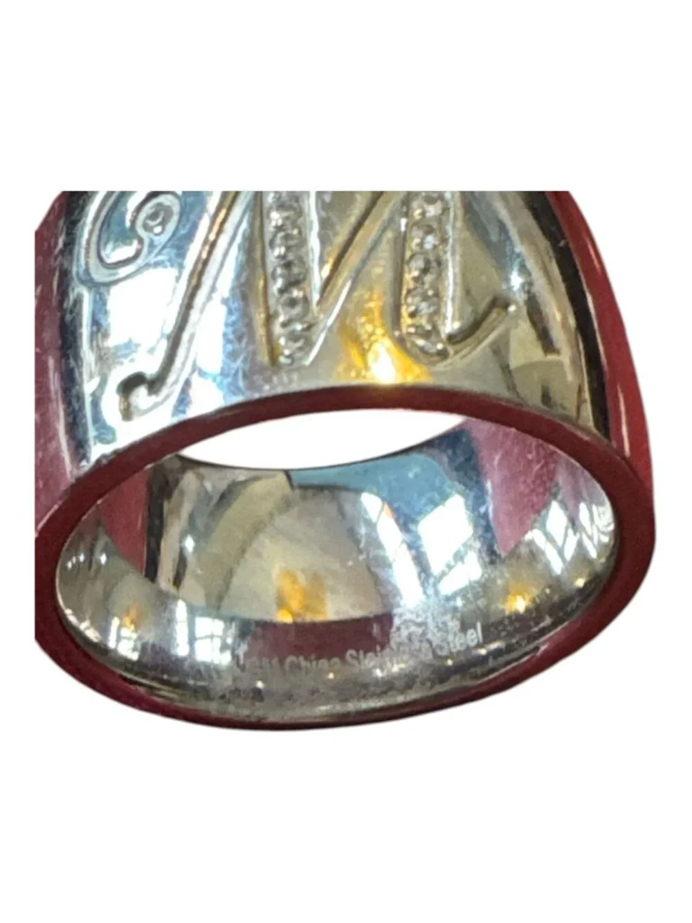 Silver Monogrammed Unisex Ring With 